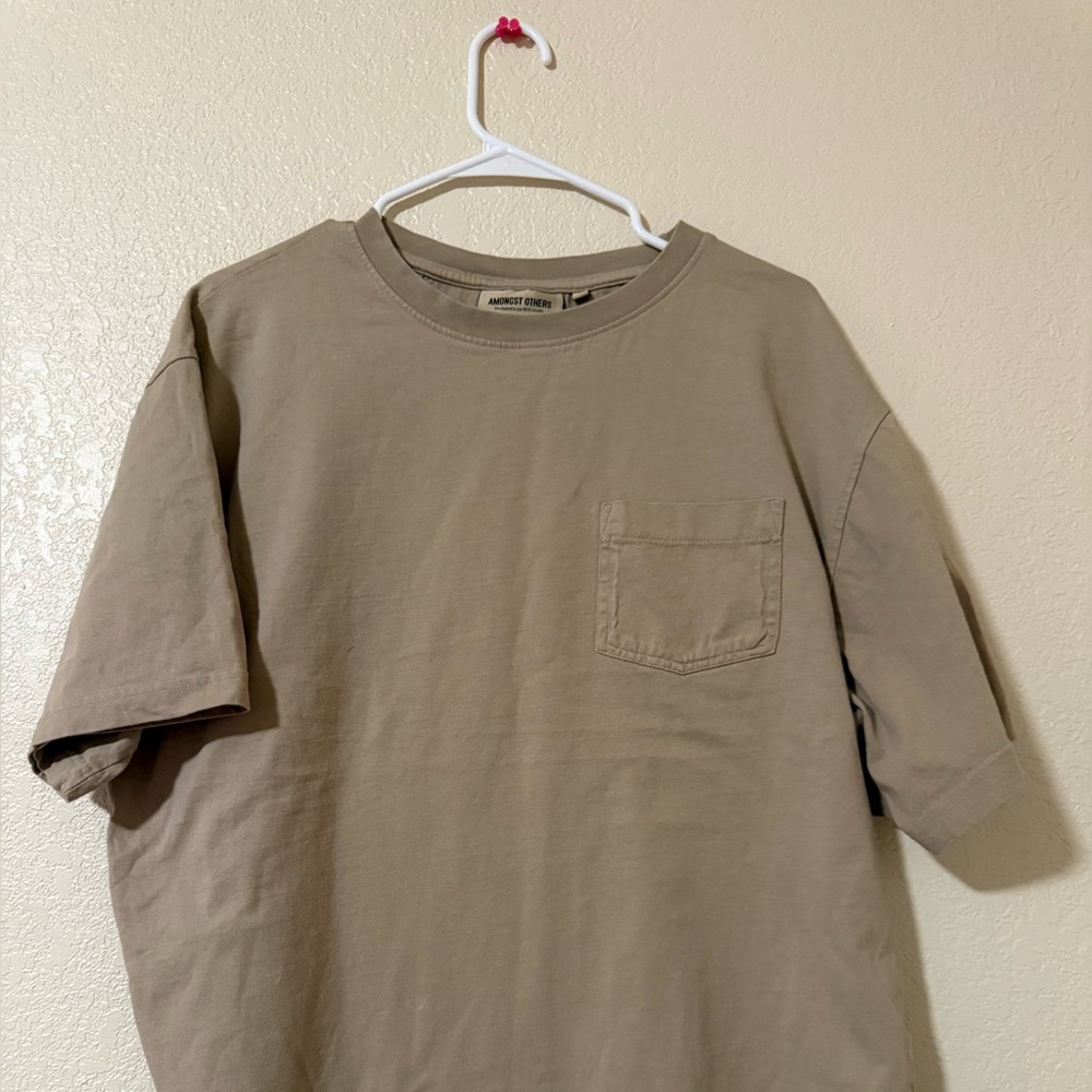 Amongst Others NYC Deep Shoulder Boxy Fit Heavy Shirt Tan - Medium